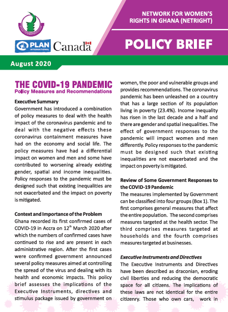 COVID-19 Policy Brief